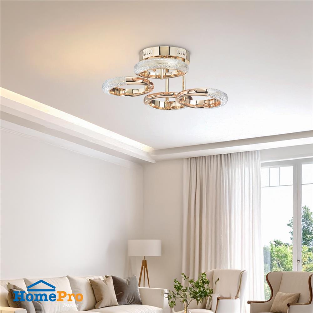 ไฟถาด LED CARINI H6213/30W 30 วัตต์ DAYLIGHT/COOL WHITE/WARM WHITE สีทอง/ใส 4 หัว