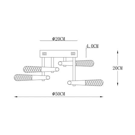 ไฟถาด LED CARINI H6213/30W 30 วัตต์ DAYLIGHT/COOL WHITE/WARM WHITE สีทอง/ใส 4 หัว_5