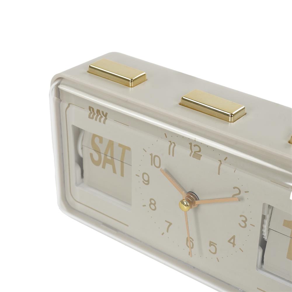 นาฬิกาตั้งโต๊ะ SNAZZ EG6265 6.8x3.5 นิ้ว สีเบจ