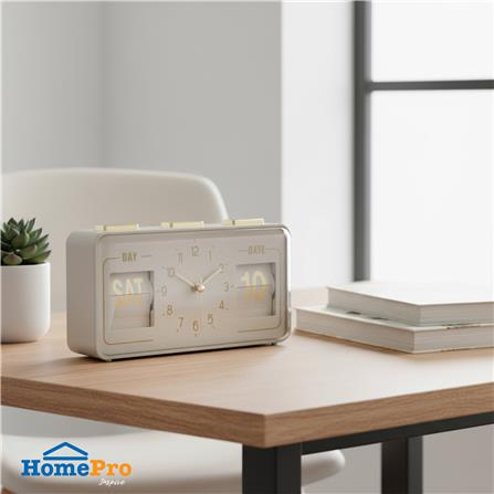 นาฬิกาตั้งโต๊ะ SNAZZ EG6265 6.8x3.5 นิ้ว สีเบจ_5