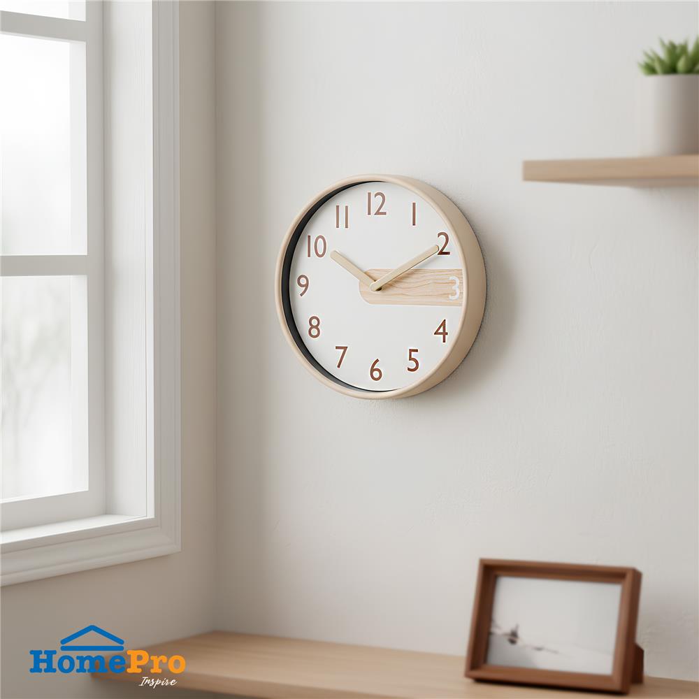 นาฬิกาแขวน SNAZZ EG6911D 12 นิ้ว สีเบจ