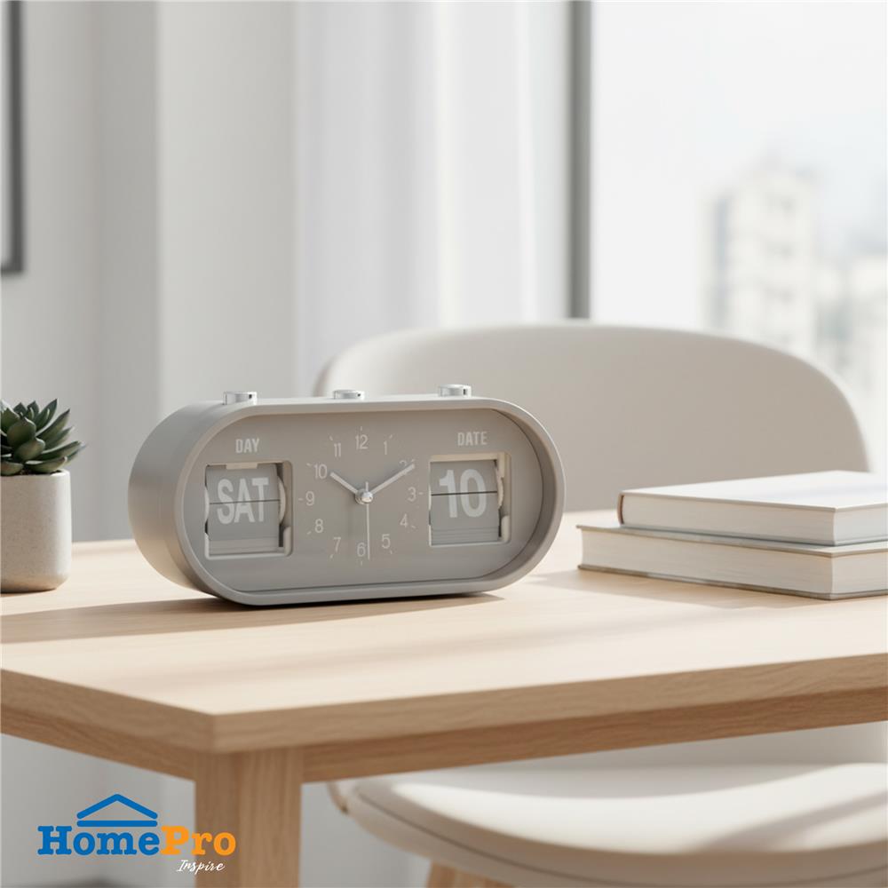 นาฬิกาตั้งโต๊ะ SNAZZ EG6266 8x3.7 นิ้ว สีเทา