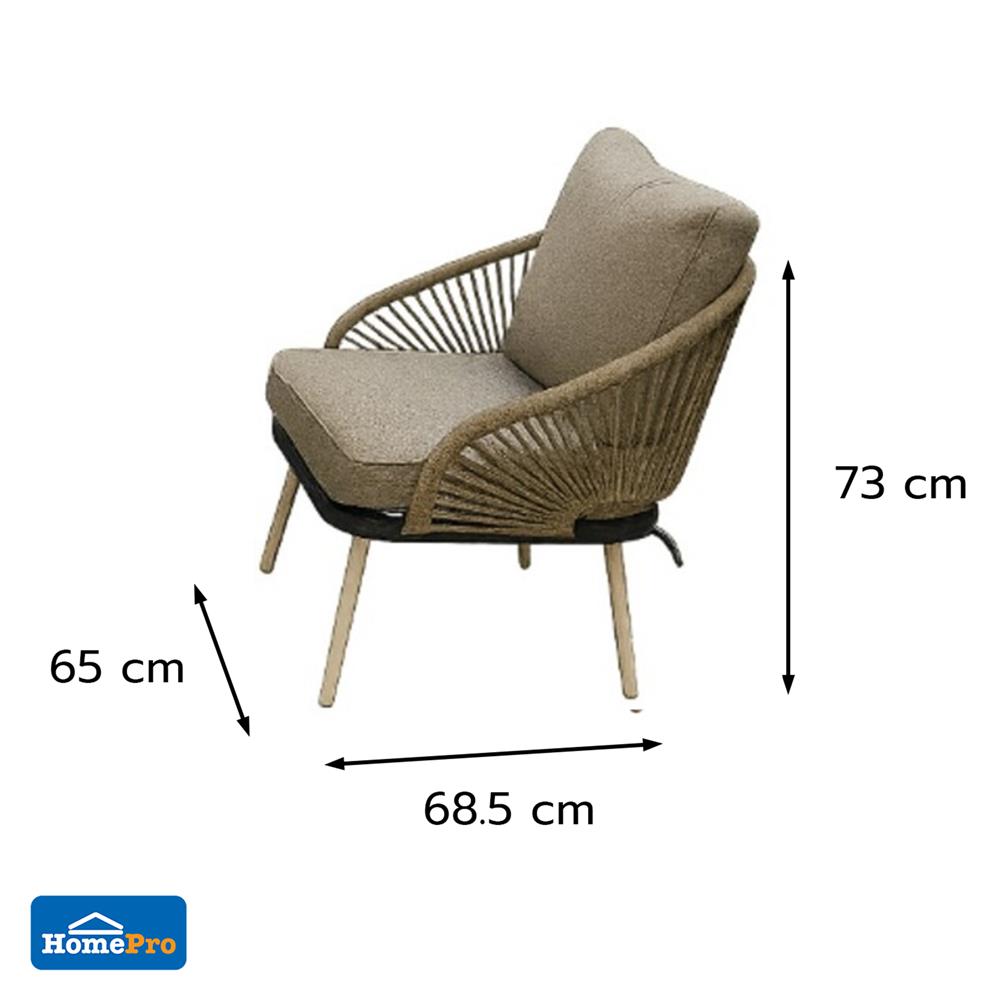 ชุดโซฟาสนาม 4 ที่นั่ง SPRING LINDA สีเทา/น้ำตาล