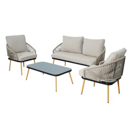 ชุดโซฟาสนาม 4 ที่นั่ง SPRING LINDA สีเทา/น้ำตาล_0