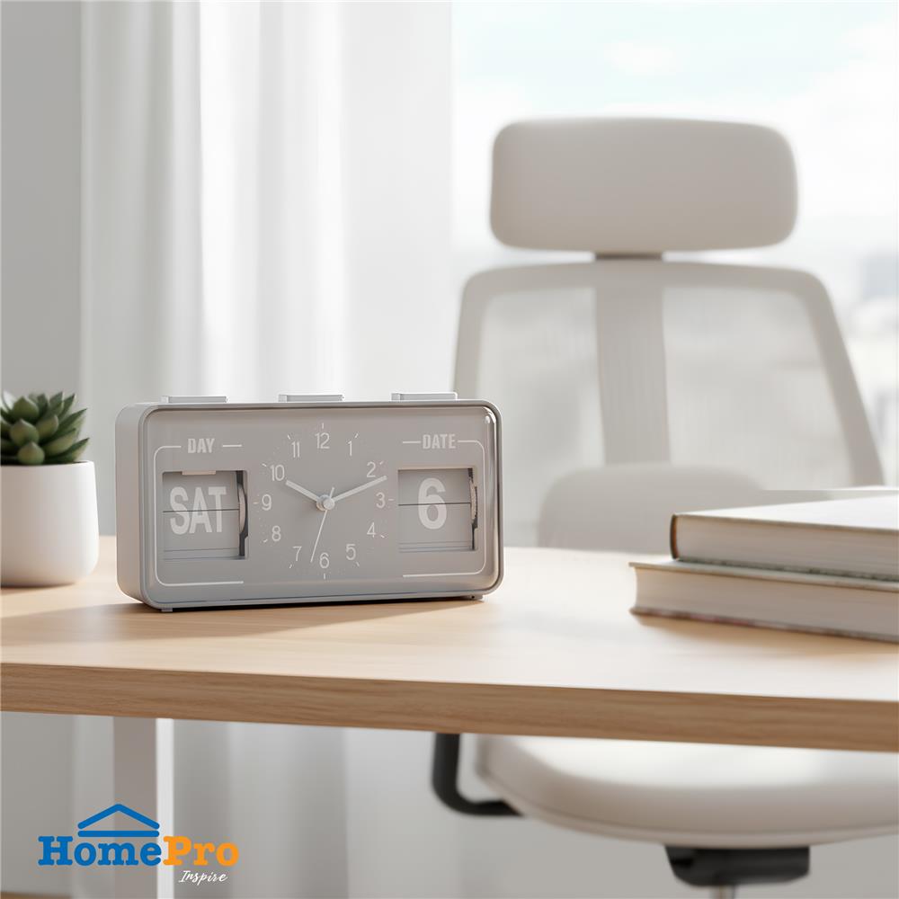 นาฬิกาตั้งโต๊ะ SNAZZ EG6265 6.8x3.5 นิ้ว สีเทา