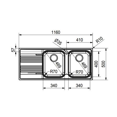 ซิงค์ฝัง 2 หลุม 1 ที่พัก FRANKE SRX 621 LHD สีเงิน_2