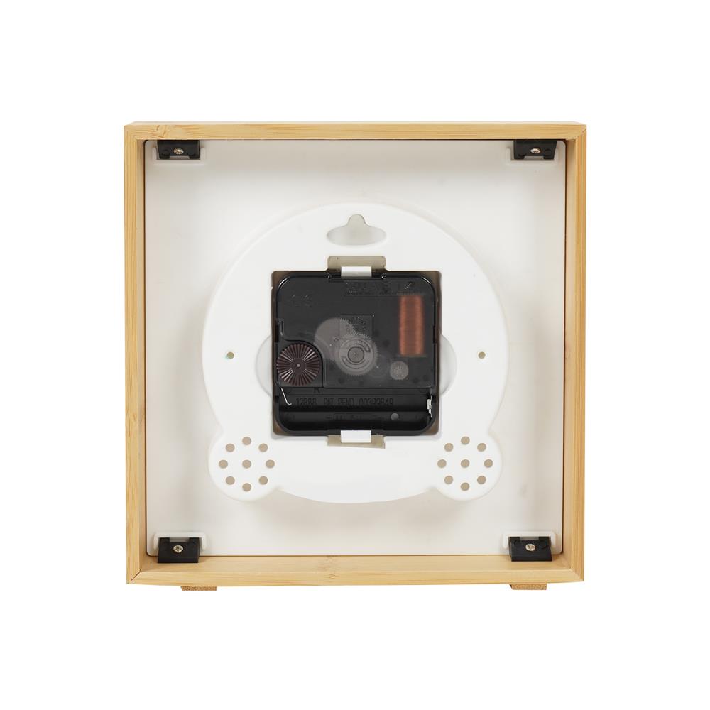 นาฬิกาตั้งโต๊ะไม้ไผ่ SNAZZ BG3003 6.4x6.4 นิ้ว สีขาว