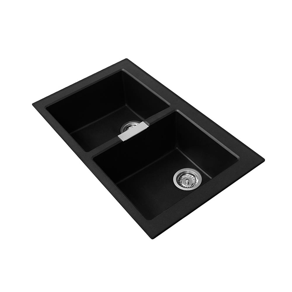 ซิงค์ฝัง 2 หลุม FRANKE S2D 620 BLACK สีดำ
