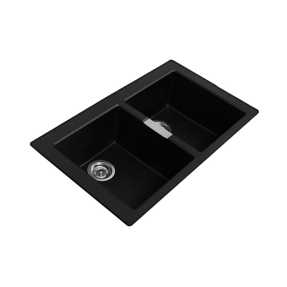 ซิงค์ฝัง 2 หลุม FRANKE S2D 620 BLACK สีดำ