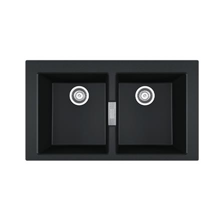 ซิงค์ฝัง 2 หลุม FRANKE S2D 620 BLACK สีดำ_0
