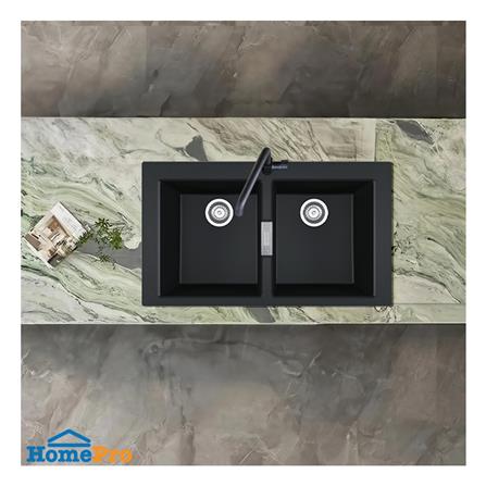 ซิงค์ฝัง 2 หลุม FRANKE S2D 620 BLACK สีดำ_3