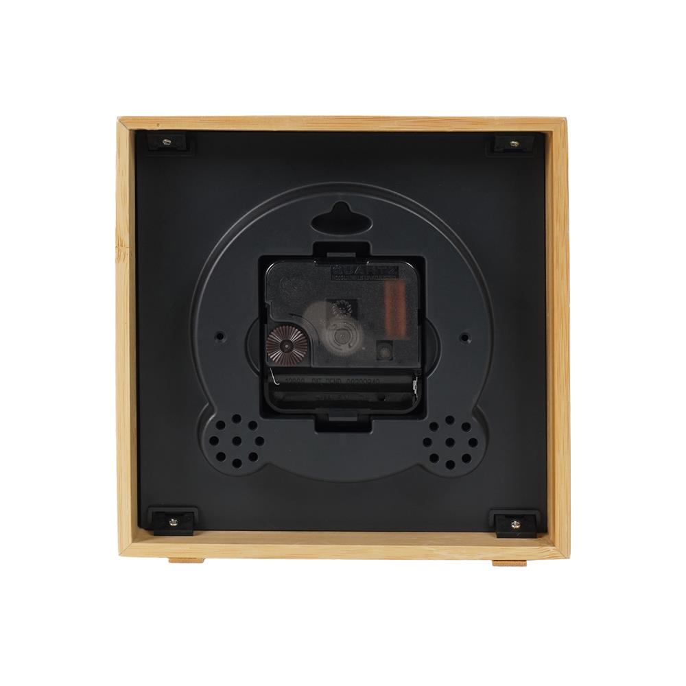 นาฬิกาตั้งโต๊ะไม้ไผ่ SNAZZ BG3003 6.4x6.4 นิ้ว สีดำ