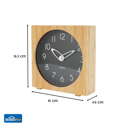 นาฬิกาตั้งโต๊ะไม้ไผ่ SNAZZ BG3003 6.4x6.4 นิ้ว สีดำ_5