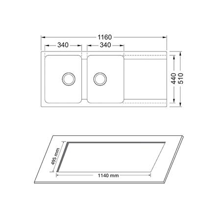 ซิงค์ฝัง 2 หลุม 1 ที่พัก FRANKE OID 621 BLACK สีดำ_5