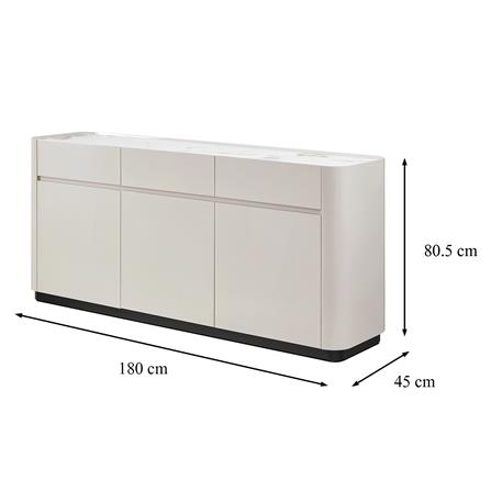 ตู้เตี้ย บานผสม BENETTA GLAMORI 180 ซม. สีเทา/ลายหินอ่อนขาว_4