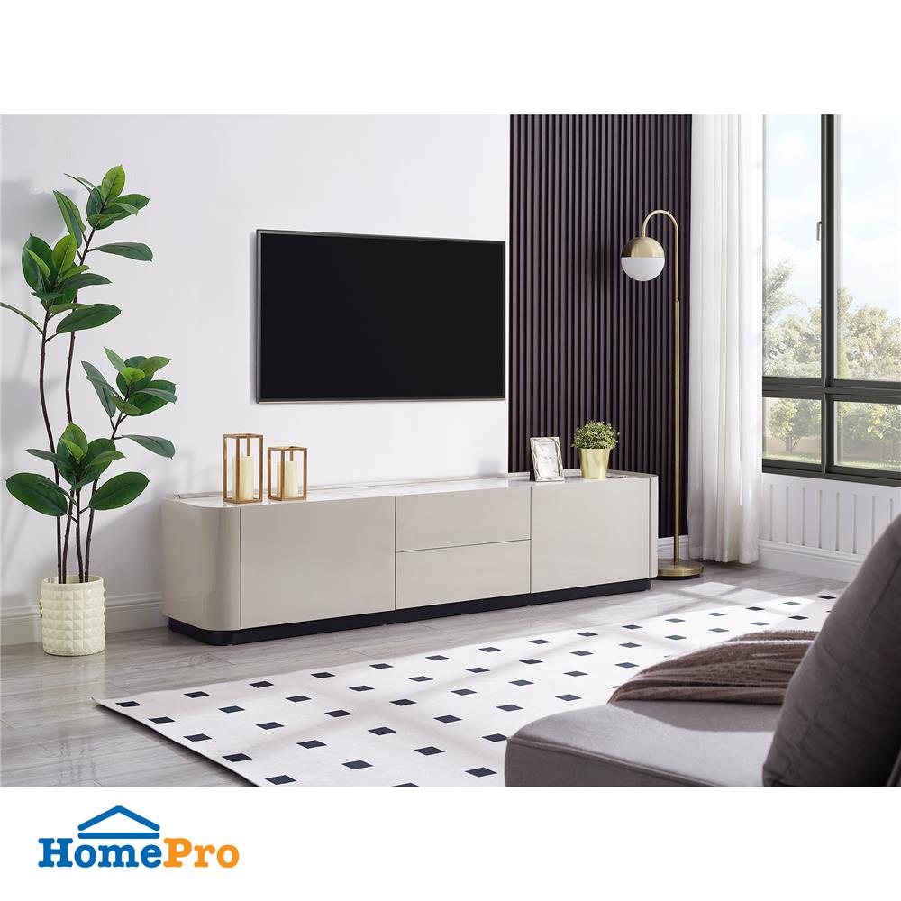 ตู้วางทีวี BENETTA GLAMORI 200 ซม. สีเทา/ลายหินอ่อนขาว