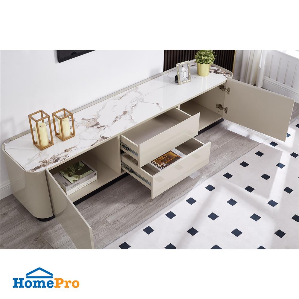 ตู้วางทีวี BENETTA GLAMORI 200 ซม. สีเทา/ลายหินอ่อนขาว