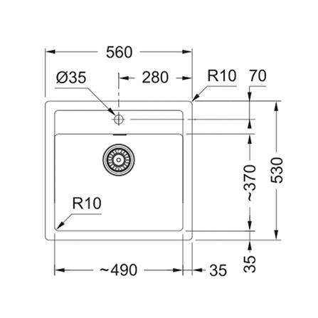 ซิงค์ฝัง 1 หลุม FRANKE SID 610-49 BLACK สีดำ_4