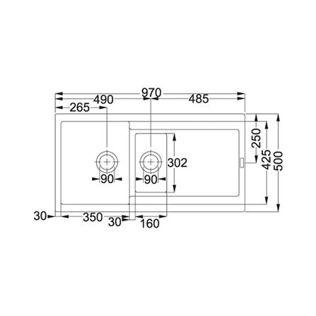 ซิงค์ฝัง 1.5 หลุม 1 ที่พัก FRANKE MRG 651 BIANCO สีขาว_2
