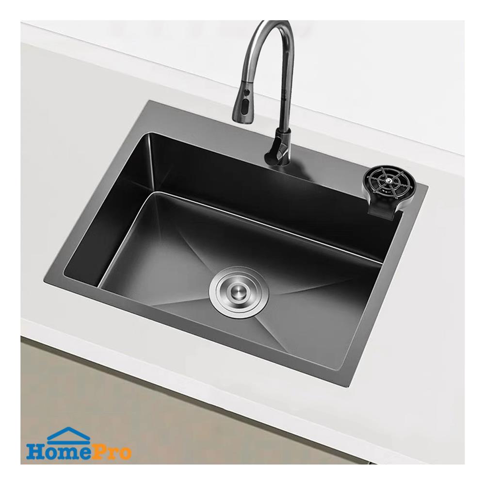 ซิงค์ฝัง 1 หลุม KUCINE SKY 55451B RIN สีเทาดำ