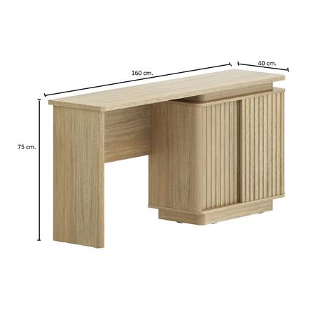 โต๊ะเครื่องแป้ง (ที่นั่งซ้าย) SB FURNITURE VALLEY 19238543 160 ซม. สีไม้อ่อน_3