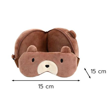 หมอนรองคอผ้าปิดตา SNAZZ LITTLE-B 6x6 นิ้ว สีน้ำตาล_5