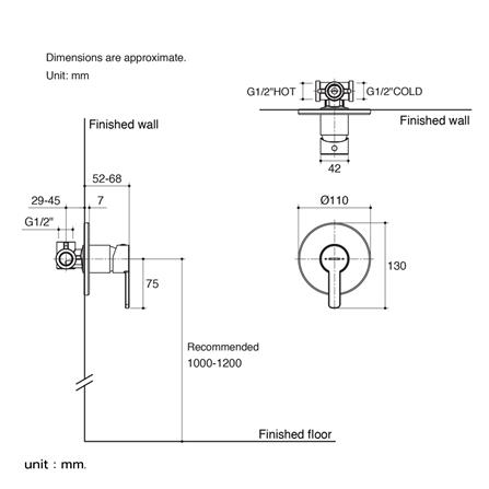 วาล์วฝังกำแพง KOHLER K-28955X-4-CP_1