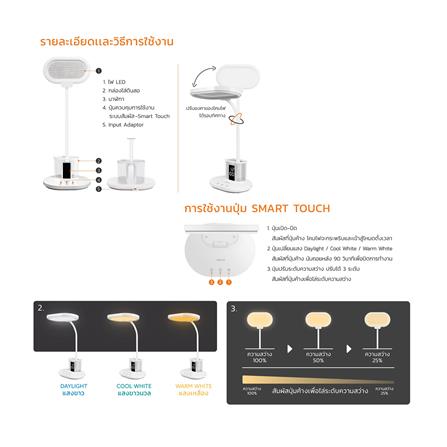 ไฟอ่านหนังสือ LED LAMPTAN PENNY 10 วัตต์ DAYLIGHT/COOL WHITE/WARM WHITE สีขาว_9