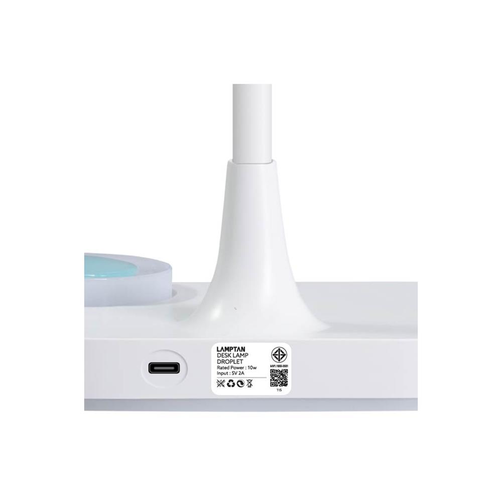 ไฟอ่านหนังสือ LED LAMPTAN DROPLET-WH 10 วัตต์ COOL WHITE สีขาว