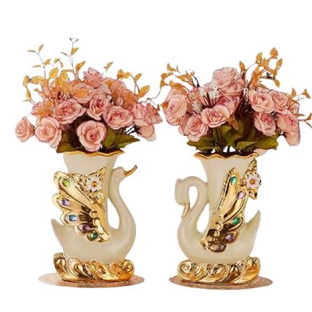 ของตกแต่ง แจกันพร้อมดอกกุหลาบ INTERY CT209E041_16 สีชมพู_0