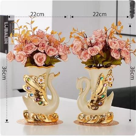 ของตกแต่ง แจกันพร้อมดอกกุหลาบ INTERY CT209E041_16 สีชมพู_1