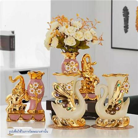 ของตกแต่ง แจกันพร้อมดอกกุหลาบ INTERY CT209E041_16 สีชมพู_2