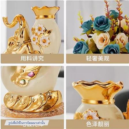 ของตกแต่ง แจกันพร้อมดอกกุหลาบ INTERY CT209E041_16 สีชมพู_4