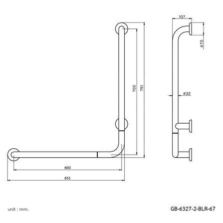 ราวมือจับกันลื่น ตัว L WS GB-6327-2-BLR-67_1