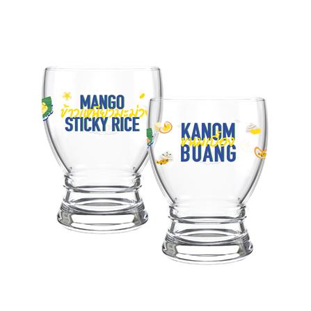 แก้วน้ำ 300 มล. OCEAN GLASS SOFT POWER FOOD ข้าวเหนียวมะม่วง & ขนมเบื้อง (แพ็ก 2 ใบ)_0