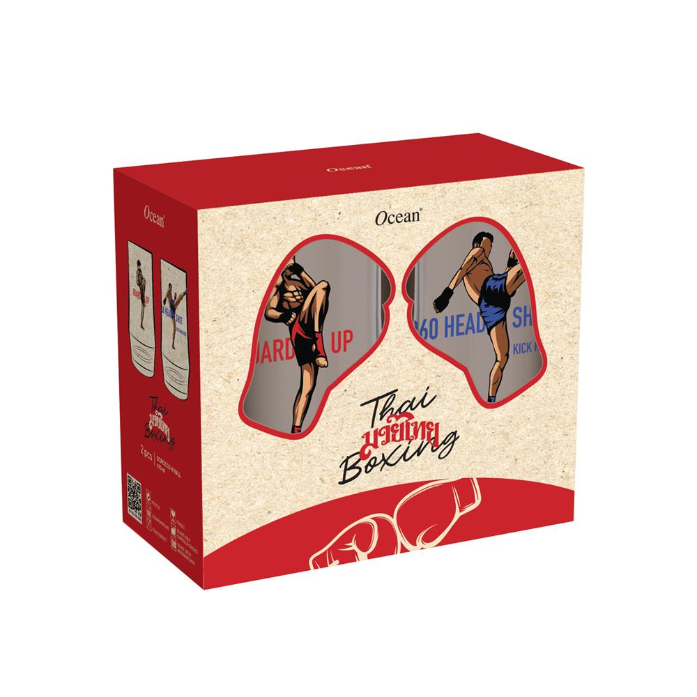 แก้วน้ำ 410 มล. OCEAN GLASS SOFT POWER MUAY THAI (แพ็ก 2 ใบ)