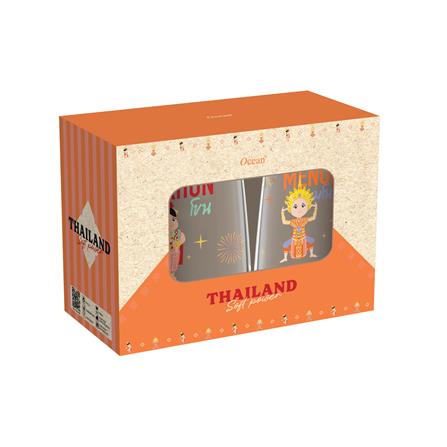 แก้วน้ำ 370 มล. OCEAN GLASS SOFT POWER THAI CULTURE มโนราห์ & โขน (แพ็ก 2 ใบ)_1