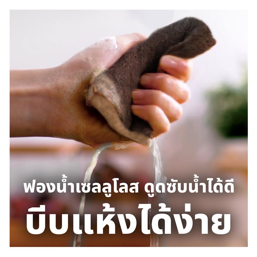 ฟองน้ำเซลลูโลสพร้อมแผ่นใยขัด SCOTCH-BRITE GREENER CLEAN สำหรับงานขัดไร้ริ้วรอย (แพ็ก 2 ชิ้น)