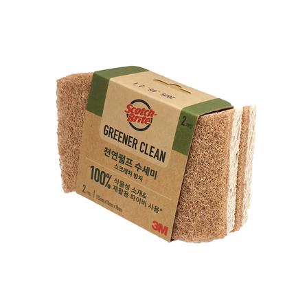 ฟองน้ำเซลลูโลสพร้อมแผ่นใยขัด SCOTCH-BRITE GREENER CLEAN สำหรับงานขัดไร้ริ้วรอย (แพ็ก 2 ชิ้น)_1