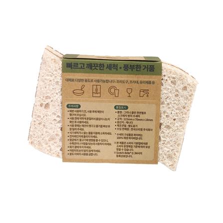 ฟองน้ำเซลลูโลสพร้อมแผ่นใยขัด SCOTCH-BRITE GREENER CLEAN สำหรับงานขัดไร้ริ้วรอย (แพ็ก 2 ชิ้น)_2