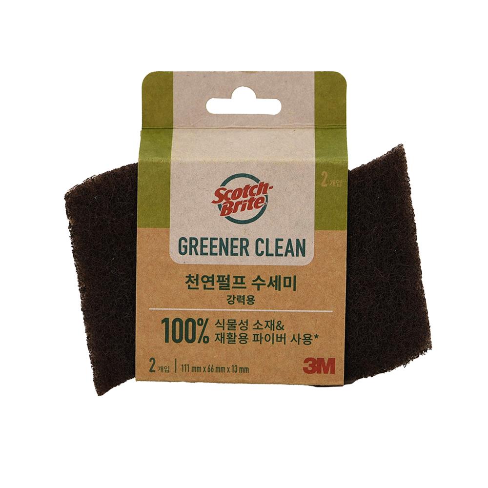 ฟองน้ำเซลลูโลสพร้อมแผ่นใยขัด SCOTCH-BRITE GREENER CLEAN สำหรับงานขัดทั่วไป (แพ็ก 2 ชิ้น)