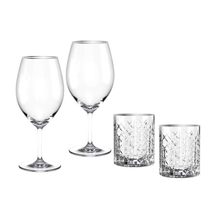 ชุดแก้วไวน์ 625 มล. และแก้ววิสกี้ 350 มล. OCEAN GLASS RETIREMENT BD PLATINUM RIMIMG (แพ็ก 4 ชิ้น)_0