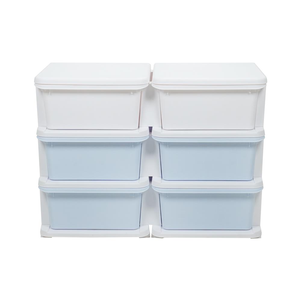 ตู้ลิ้นชัก 3 ชั้น STACKO LITTLE-P 75x37x56 ซม. สีฟ้า/ขาว