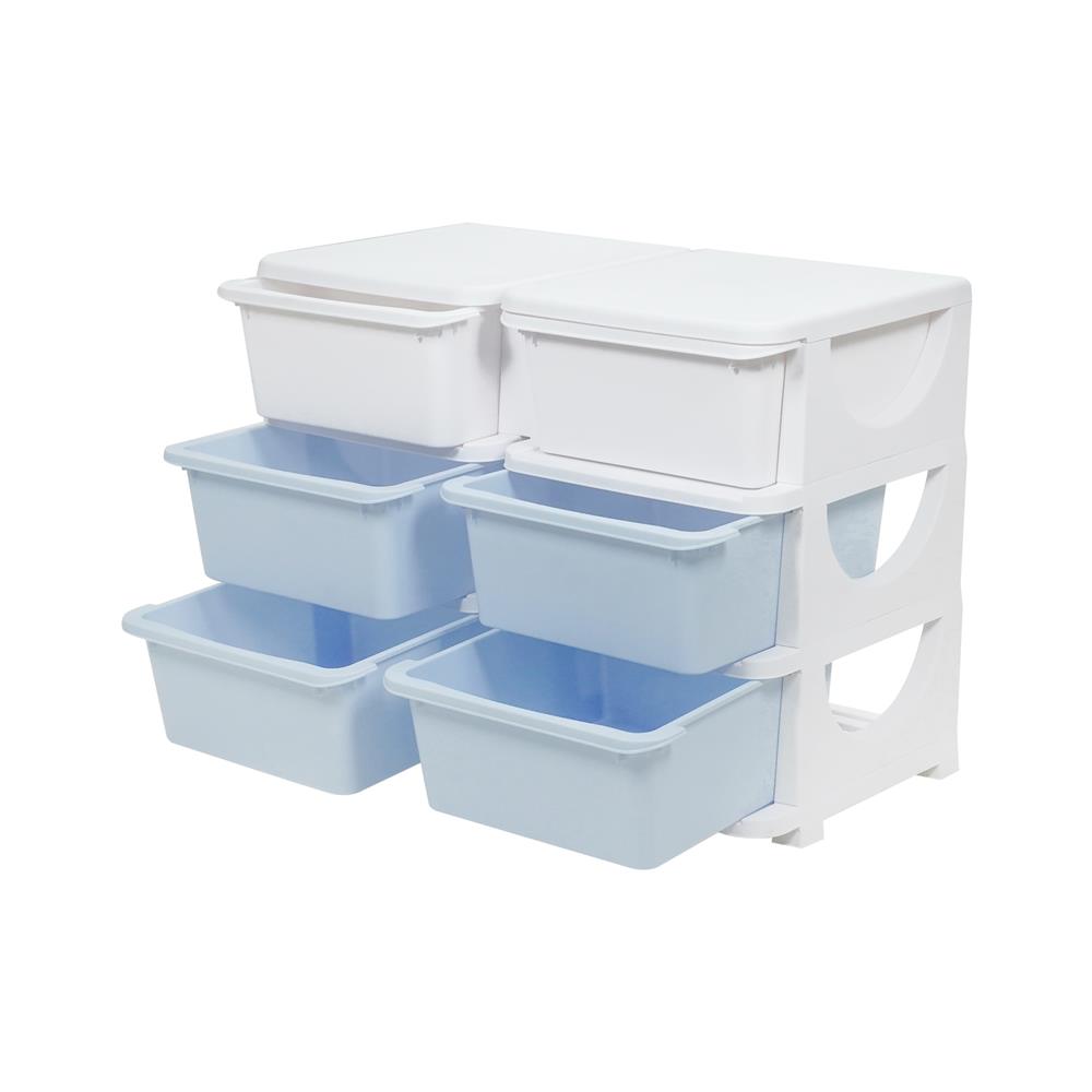 ตู้ลิ้นชัก 3 ชั้น STACKO LITTLE-P 75x37x56 ซม. สีฟ้า/ขาว