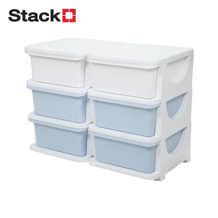ตู้ลิ้นชัก 3 ชั้น STACKO LITTLE-P 75x37x56 ซม. สีฟ้า/ขาว_0
