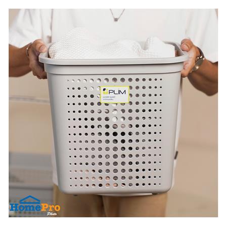 ตะกร้าผ้าเหลี่ยม PLIM BUBBLE HH-1220 SIZE S สีเทา_4