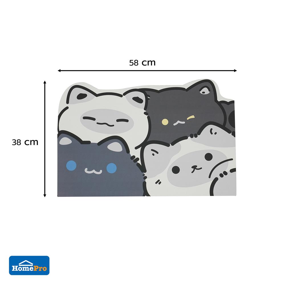พรมพียู SNAZZ CATS 38x58 ซม. สีเทา