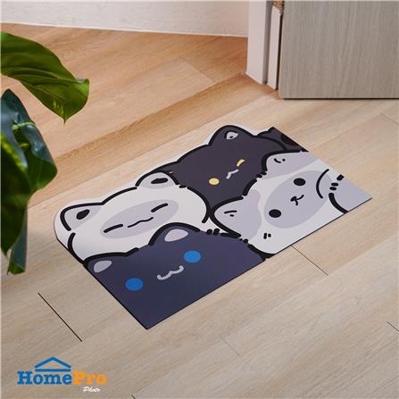 พรมพียู SNAZZ CATS 38x58 ซม. สีเทา_4