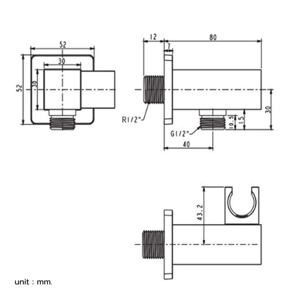 ขอแขวนฝักบัว AMERICAN STANDARD A-961-332-PWS สีทอง