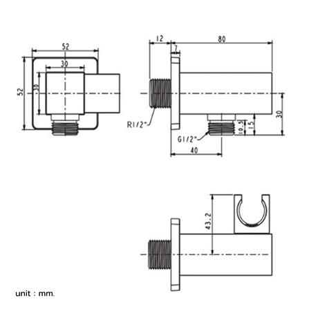 ขอแขวนฝักบัว AMERICAN STANDARD A-961-332-PWS สีทอง_1